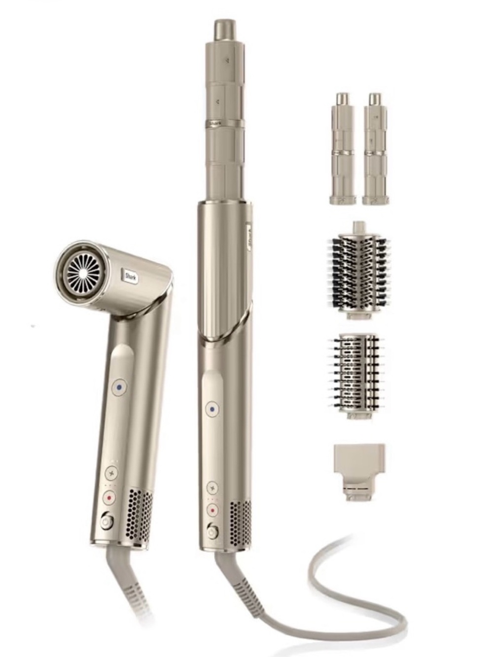 All-in-One Gold Hair Styling Set – 2-in-1 Dryer & Rotating Brush